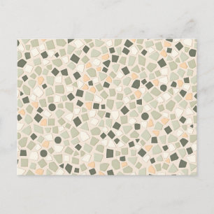 Earthy Tone Terrazzo Pattern Modern Mosaic  Postcard