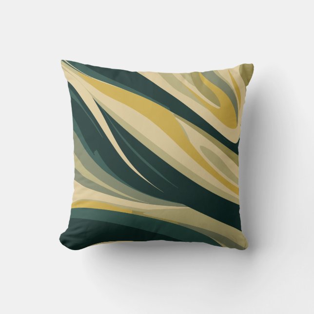 Earthy Tones Abstract Swirl Design Cushion (Front)