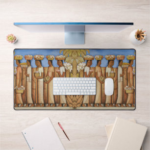 Earthy Tones Art Deco Mexican Indigenous Women Desk Mat