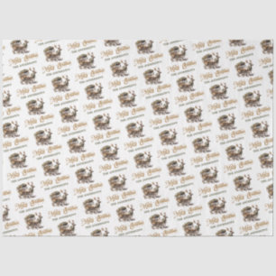 Earthy tones green gold cosy Christmas Reindeer Tissue Paper