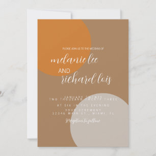 Earthy Tones Natural Circular Wedding  Invitation