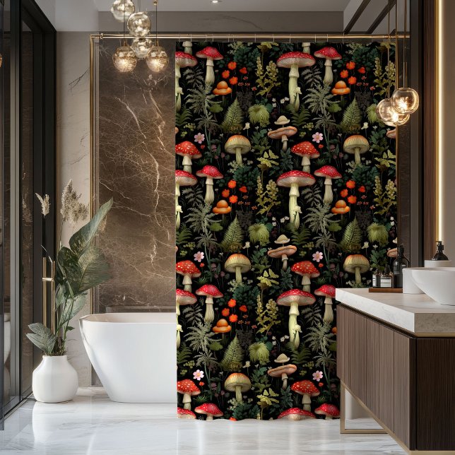 Earthy Tones Shower Curtain Vintage Forest Look (Earthy Tones Shower Curtain Vintage Forest Look)