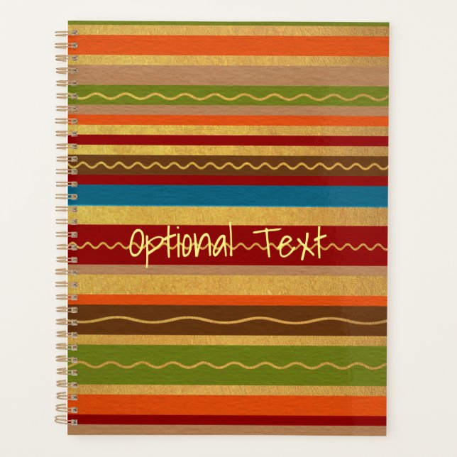 Earthy Tones Stripes  Planner (Front)