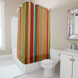 Earthy Tones Stripes Shower Curtain