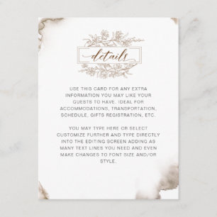 Earthy Tones Watercolor Details Enclosure Card