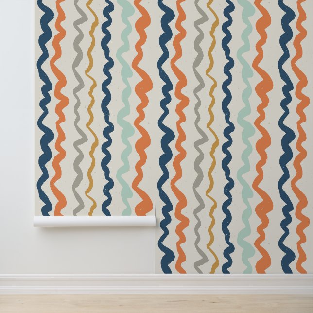  Earthy Tones Wavy Pattern Wallpaper (Application)
