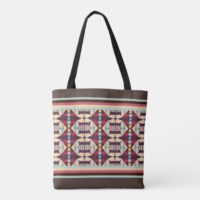 Earthy Tribal Tapestry Tote Bag (Back)