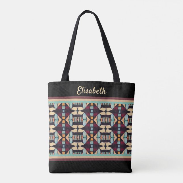 Earthy Tribal Tapestry Tote Bag (Back)