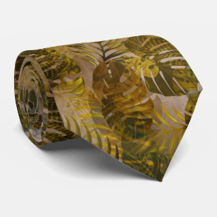 Earthy Tropical Pattern  Tie