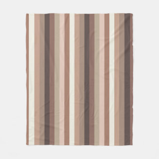 Earthy Vertical Stripe Pattern Fleece Blanket