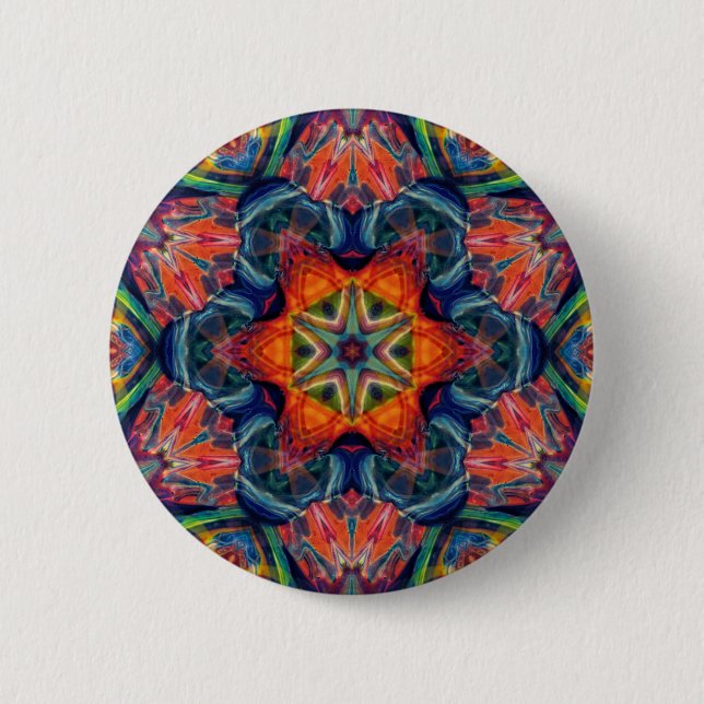 Earthy Warm Energy Kaleidoscope Gradient 6 Cm Round Badge (Front)