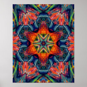 Earthy Warm Energy Kaleidoscope Gradient Poster