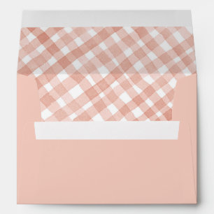 Earthy Watercolor Plaid Gingham Pattern Envelope