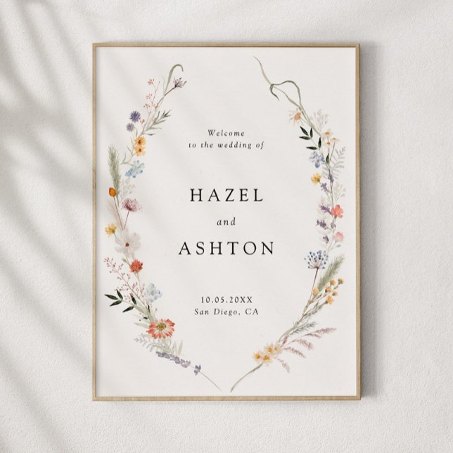 Earthy Wildflower Wedding Downloadable Welcome Poster (Creator Uploaded)