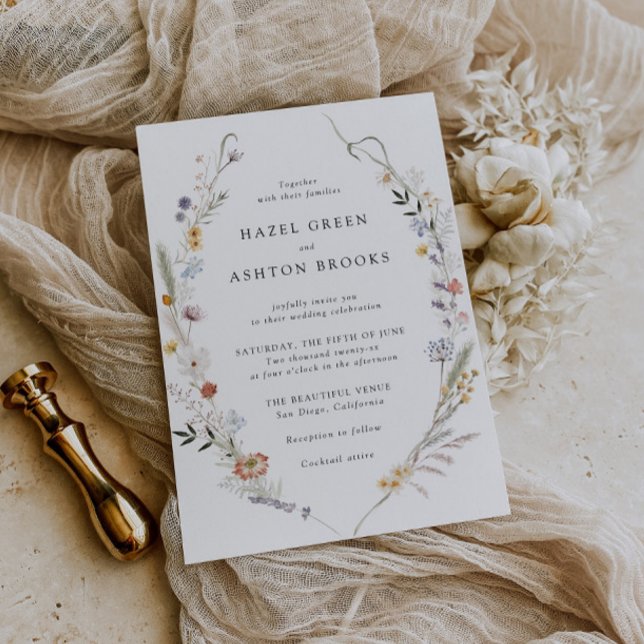 Earthy Wildflower Wedding  Invitation (Creator Uploaded)
