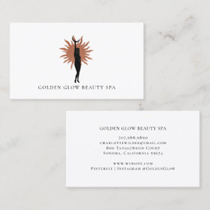 Earthy Woman Sun And Rays Beauty Spa Business Card