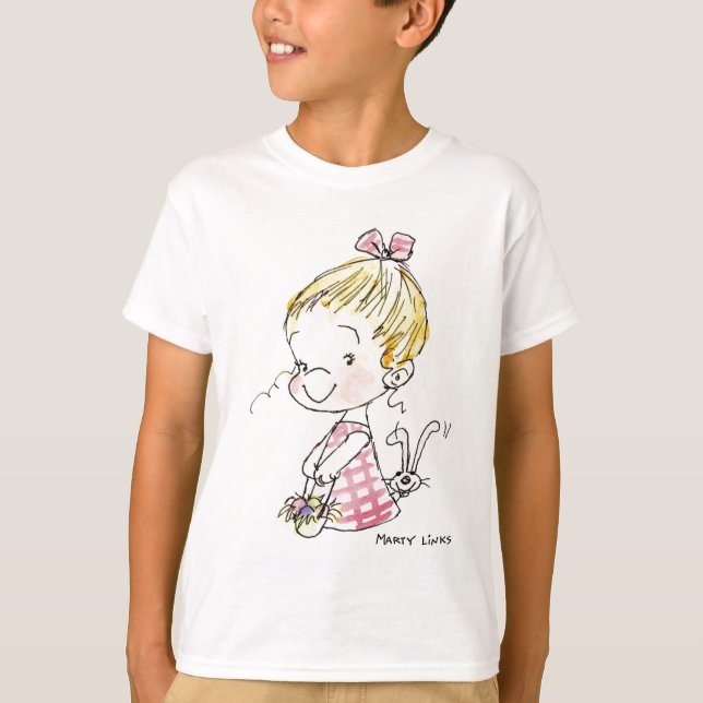 EAS-005 Easter Girl & Bunny T-Shirt (Front)