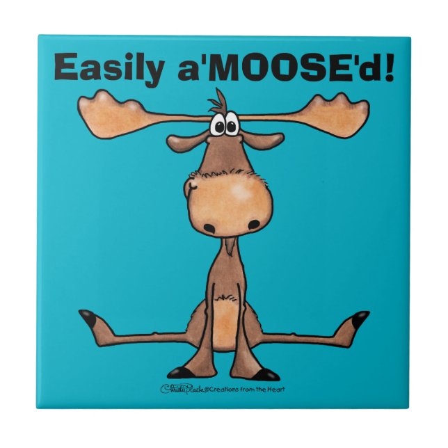 Easily A'Moose"d Ceramic Tile (Front)