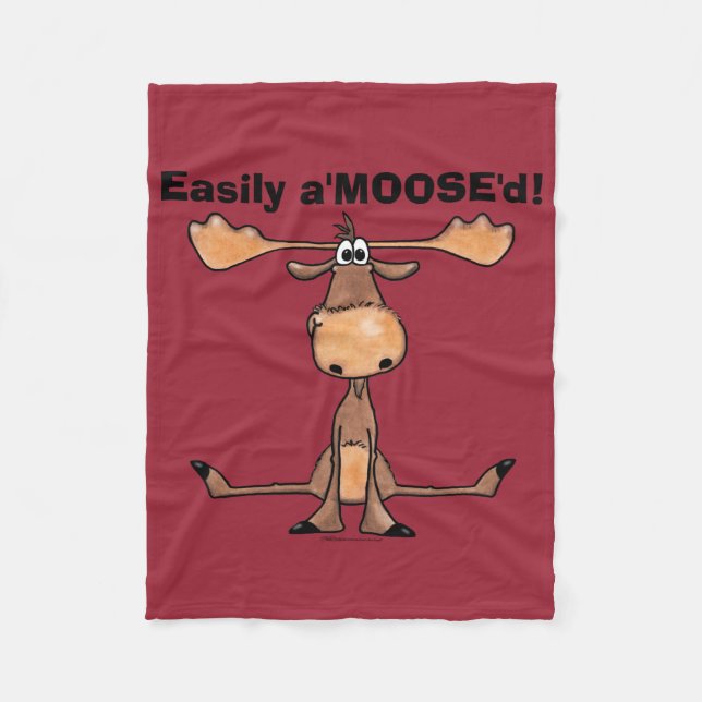 Easily A'Moose"d Fleece Blanket (Front)