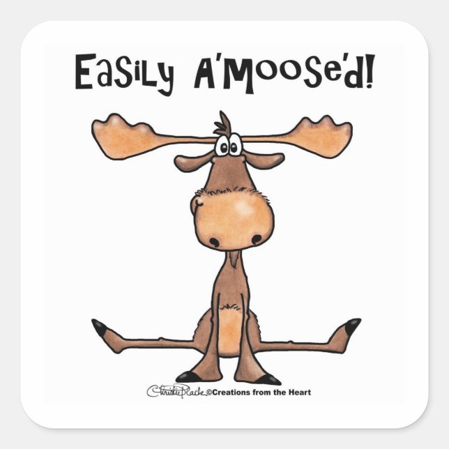 Easily A'moose'd Square Sticker (Front)