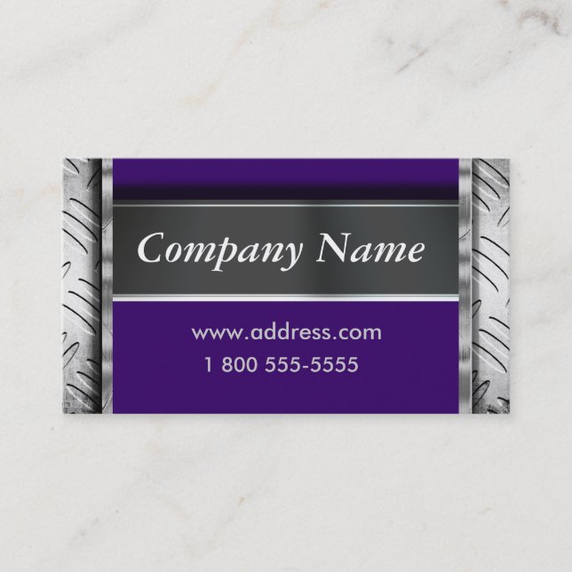 Easily Change Colour Metal Look Business Cards (Front)