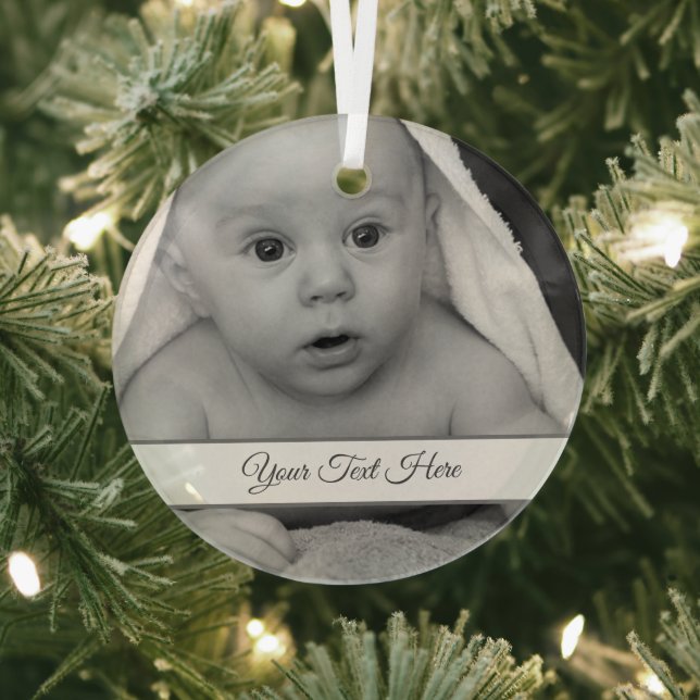 Easily Create Your Own Add Photo Art Logo Glass Tree Decoration (Insitu)