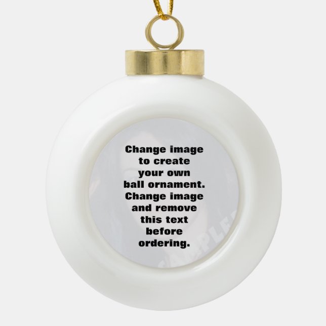Easily create your own personalised photo ceramic ball christmas ornament (Front)