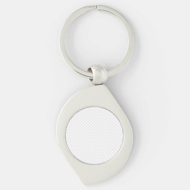 Easily Customise Colour from Grey Mini Polka Dots Key Ring (Front)