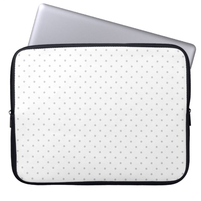 Easily Customise Colour from Grey Mini Polka Dots Laptop Sleeve (Front)