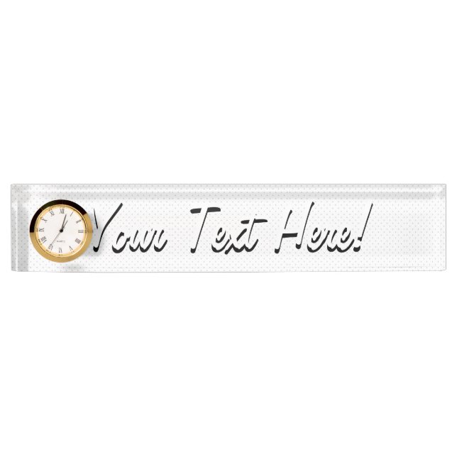 Easily Customise Colour from Grey Mini Polka Dots Nameplate (Front)