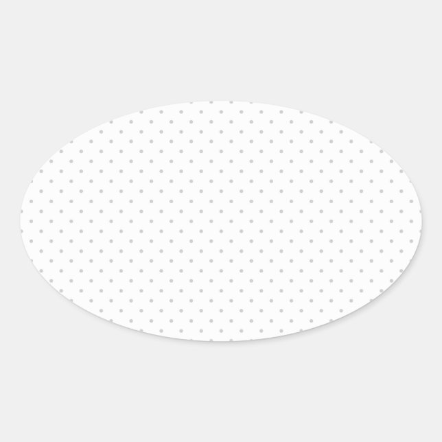 Easily Customise Colour from Grey Mini Polka Dots Oval Sticker (Front)