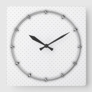 Easily Customise Colour from Grey Mini Polka Dots Square Wall Clock