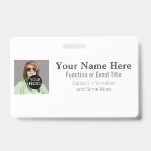 Easily Design Your Own Classic Photo Logo name tag ID Badge
