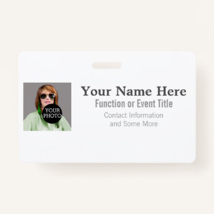 Easily Design Your Own Classic Photo Logo name tag ID Badge