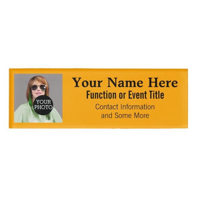 Easily Design Your Own Photo Logo yellow tag (Front)