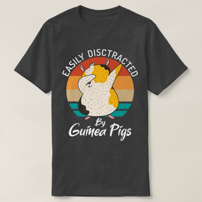 Easily Disctracted By Cute Guinea Pigs Premium 118 T-Shirt (Design Front)