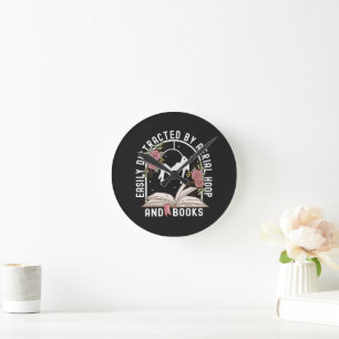 Easily Distracted Aerial Hoop And Book Round Clock