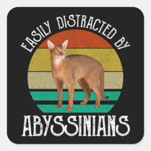 Easily Distracted By Abyssinians Square Sticker