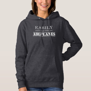 Easily Distracted By Aeroplanes Aviator Pilot Hoodie