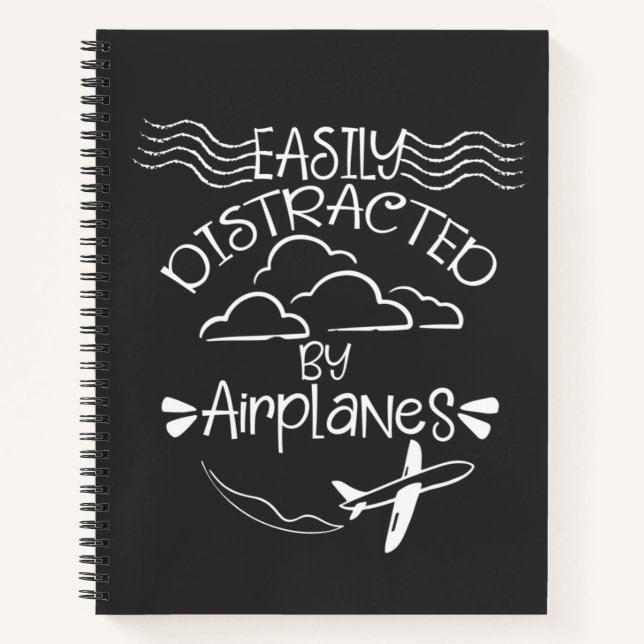 Easily Distracted by Aeroplanes Aviator Pilot  Notebook (Front)