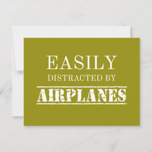 Easily Distracted By Aeroplanes Aviator Pilot Postcard