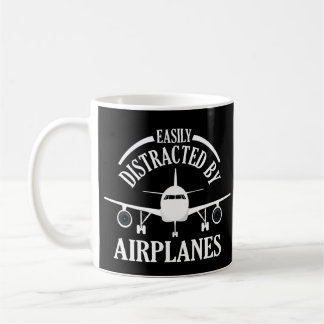 Easily Distracted By Aeroplanes Funny Aviation Coffee Mug