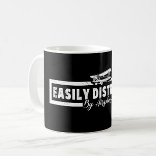 Easily Distracted By Aeroplanes, Funny Pilot Sayin Coffee Mug