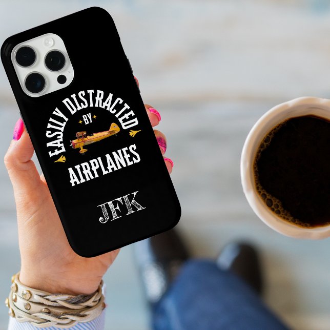 Easily Distracted By Aeroplanes,Modern,Pilot,funny Case-Mate iPhone Case (Creator Uploaded)