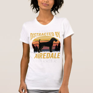 Easily Distracted by Airedale Terrier Retro Dog T-Shirt