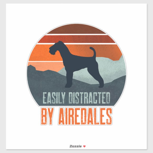 Easily Distracted By Airedales Dog Walking (Sheet)