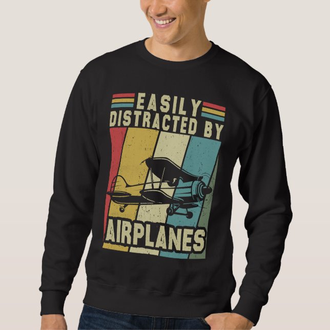 Easily Distracted By Airplanes Toddler Men Women A Sweatshirt (Front)