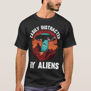 Easily Distracted By Aliens I Green Alien I Kids A T-Shirt