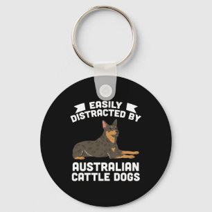 Easily Distracted By Australian Cattle Dogs Key Ring