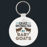 Easily Distracted by Baby Goats Key Ring<br><div class="desc">Baby goat lover design for goat farmer or crazy goat lady. Perfect for goat owner or anyone who raises goats on the farm</div>